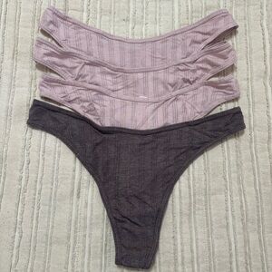 NWT Bundle of 4 High Leg Modal Ribbed Thongs
